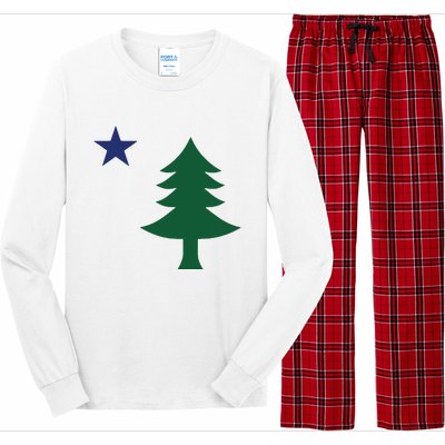 1901 Old First Flag Of Maine Pine Tree And Star Long Sleeve Pajama Set