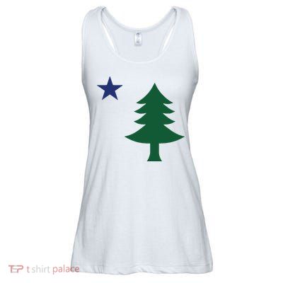 1901 Old First Flag Of Maine Pine Tree And Star Ladies Essential Flowy Tank