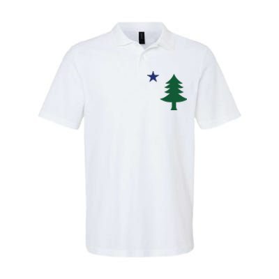 1901 Old First Flag Of Maine Pine Tree And Star Softstyle Adult Sport Polo