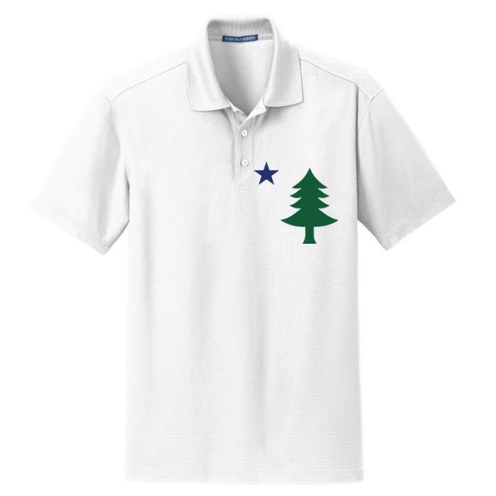 1901 Old First Flag Of Maine Pine Tree And Star Dry Zone Grid Polo