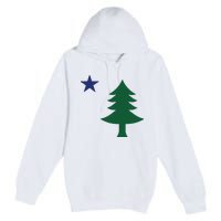 1901 Old First Flag Of Maine Pine Tree And Star Premium Pullover Hoodie