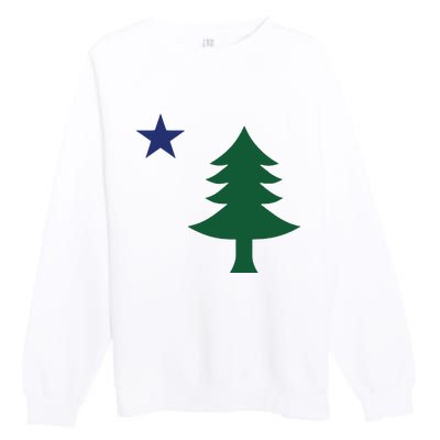 1901 Old First Flag Of Maine Pine Tree And Star Premium Crewneck Sweatshirt