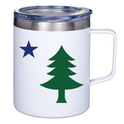 1901 Old First Flag Of Maine Pine Tree And Star 12oz Stainless Steel Coffee Mug