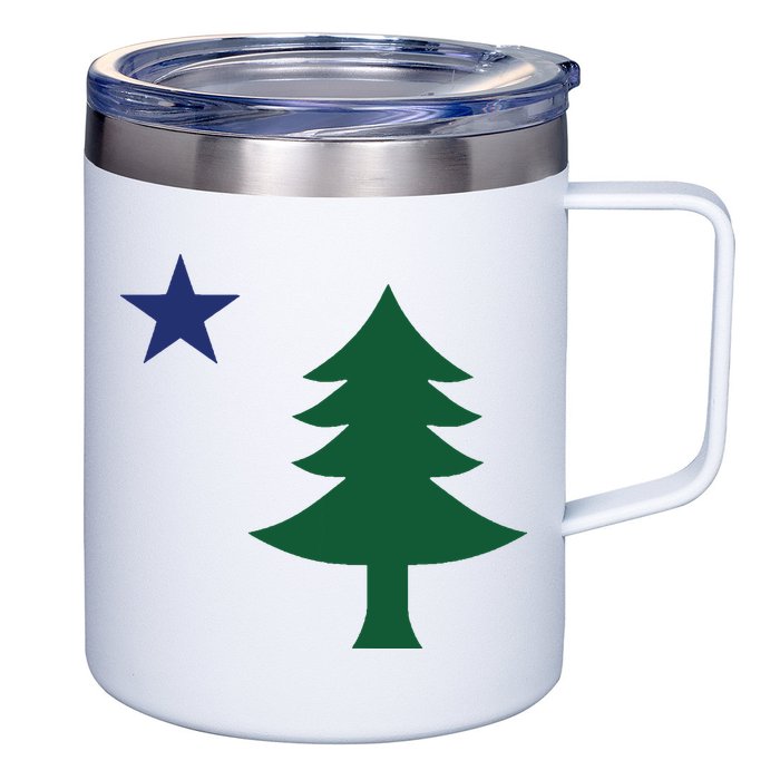 1901 Old First Flag Of Maine Pine Tree And Star 12oz Stainless Steel Coffee Mug