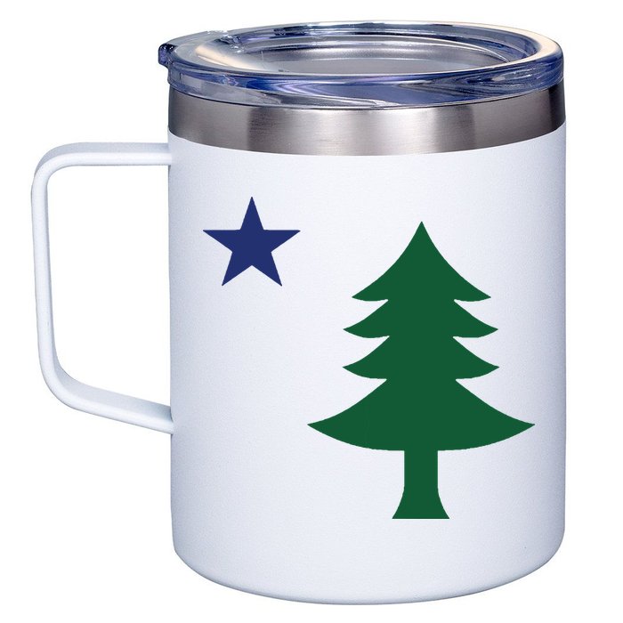 1901 Old First Flag Of Maine Pine Tree And Star 12oz Stainless Steel Coffee Mug