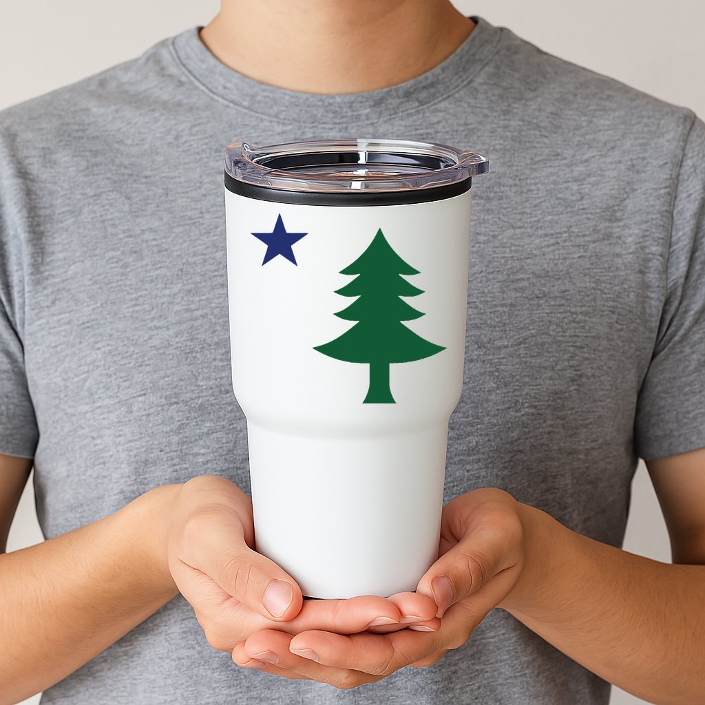 1901 Old First Flag Of Maine Pine Tree And Star Tumbler
