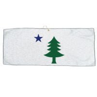 1901 Old First Flag Of Maine Pine Tree And Star Large Microfiber Waffle Golf Towel