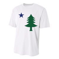 1901 Old First Flag Of Maine Pine Tree And Star Performance Sprint T-Shirt