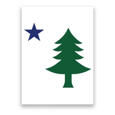 1901 Old First Flag Of Maine Pine Tree And Star Poster