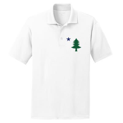 1901 Old First Flag Of Maine Pine Tree And Star PosiCharge RacerMesh Polo