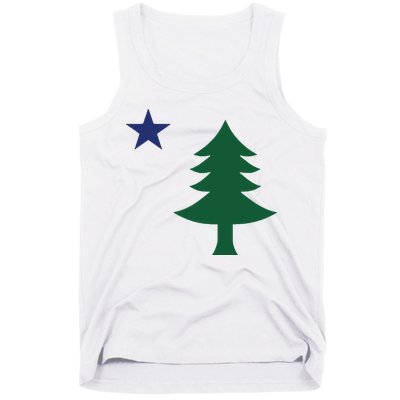 1901 Old First Flag Of Maine Pine Tree And Star Tank Top