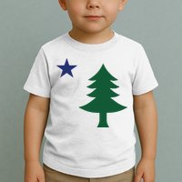 1901 Old First Flag Of Maine Pine Tree And Star Toddler T-Shirt