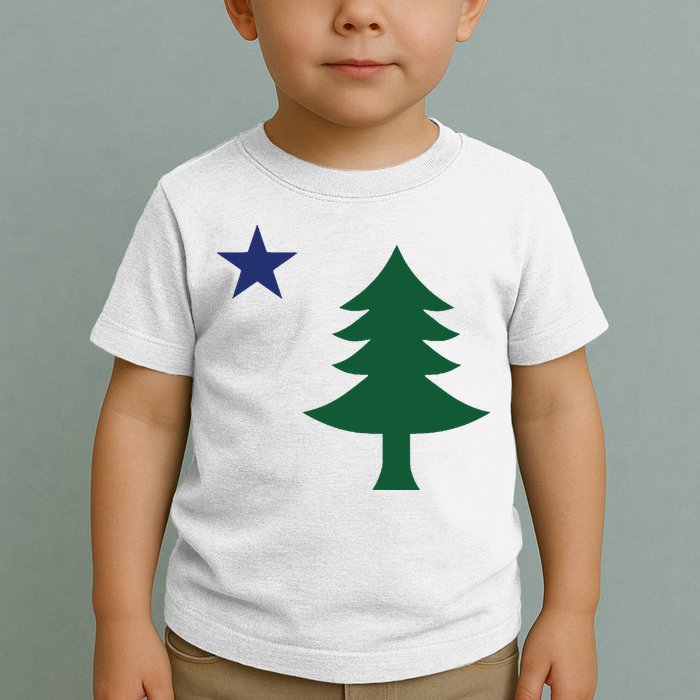 1901 Old First Flag Of Maine Pine Tree And Star Toddler T-Shirt
