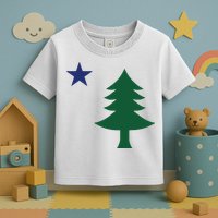 1901 Old First Flag Of Maine Pine Tree And Star Toddler T-Shirt