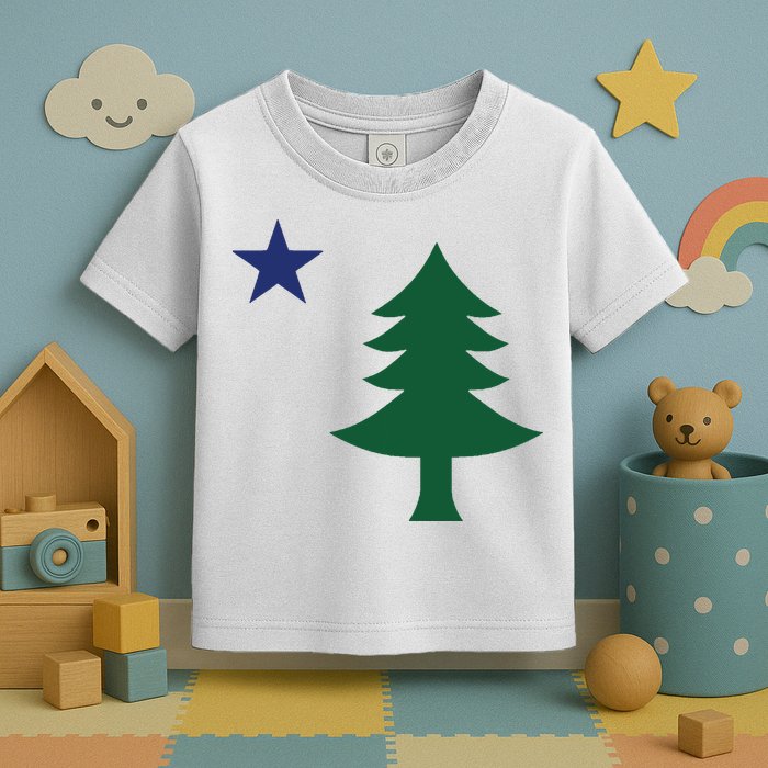 1901 Old First Flag Of Maine Pine Tree And Star Toddler T-Shirt