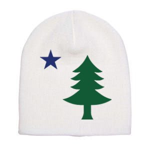 1901 Old First Flag Of Maine Pine Tree And Star Short Acrylic Beanie