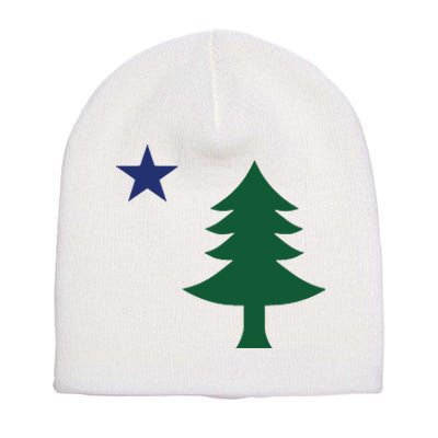 1901 Old First Flag Of Maine Pine Tree And Star Short Acrylic Beanie