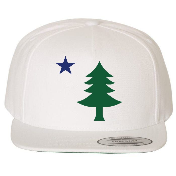 1901 Old First Flag Of Maine Pine Tree And Star Wool Snapback Cap