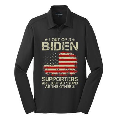 1 Out Of 3 Biden Supporters Are As Stupid As The Other 2 Silk Touch Performance Long Sleeve Polo