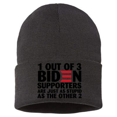1 Out Of 3 Biden Supporters Are Just As Stupid Sustainable Knit Beanie