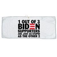 1 Out Of 3 Biden Supporters Are Just As Stupid Large Microfiber Waffle Golf Towel