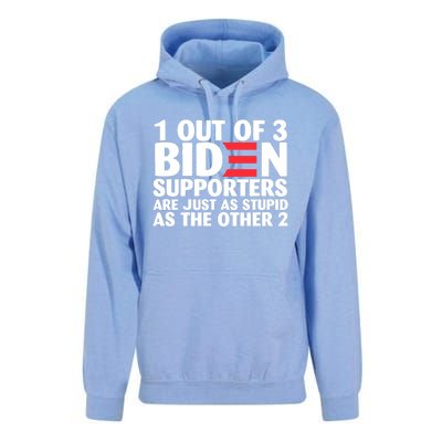 1 Out Of 3 Biden Supporters Are Just As Stupid Unisex Surf Hoodie