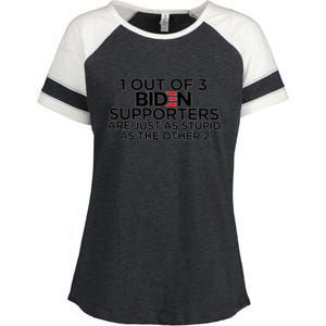 1 OUT OF 3 BIDEN SUPPORTERS Enza Ladies Jersey Colorblock Tee