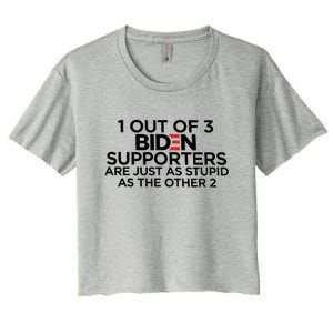 1 OUT OF 3 BIDEN SUPPORTERS Women's Crop Top Tee