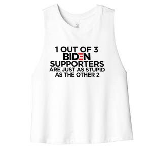 1 OUT OF 3 BIDEN SUPPORTERS Women's Racerback Cropped Tank