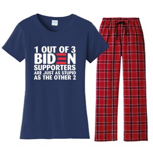 1 Out Of 3 Biden Supporters Are Just As Stupid Women's Flannel Pajama Set