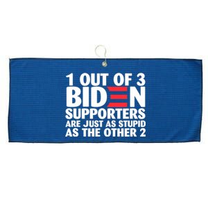 1 Out Of 3 Biden Supporters Are Just As Stupid Large Microfiber Waffle Golf Towel