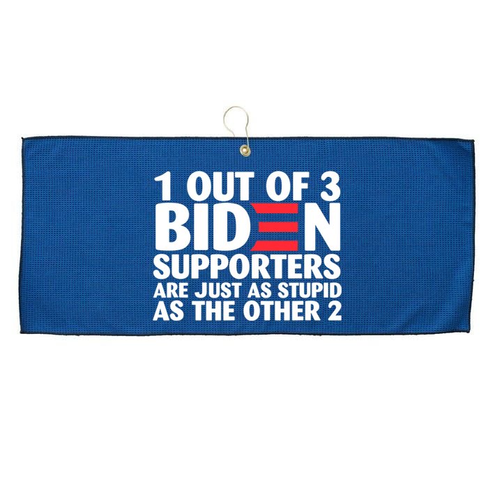 1 Out Of 3 Biden Supporters Are Just As Stupid Large Microfiber Waffle Golf Towel