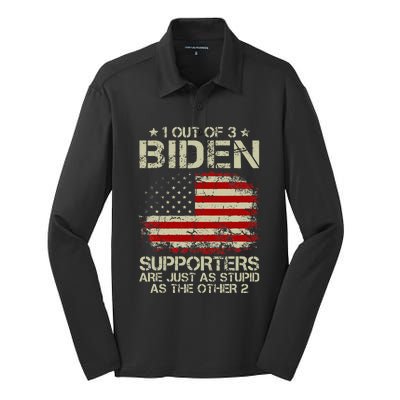 1 Out Of 3 Biden Supporters Are As Stupid As The Other 2 Silk Touch Performance Long Sleeve Polo