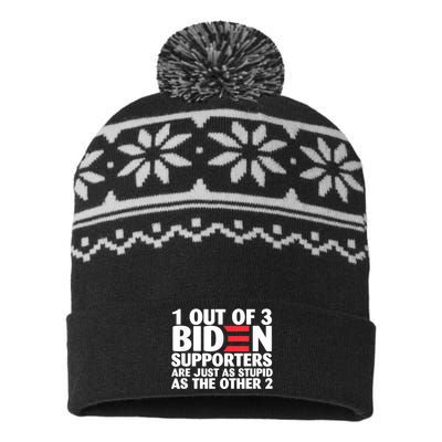 1 Out Of 3 Biden Supporters Are Just As Stupid USA-Made Snowflake Beanie