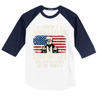 1 Out Of 3 Kamala Harris Supporters Are Just As Stupid Gift Baseball Sleeve Shirt