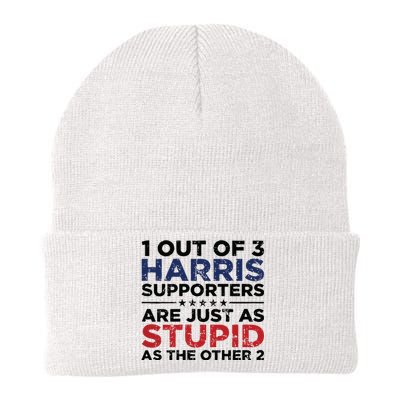 1 Out Of 3 Harris Supporters Stupid Funny Saying Knit Cap Winter Beanie