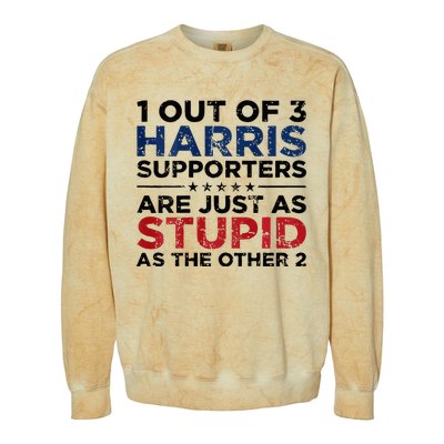 1 Out Of 3 Harris Supporters Stupid Funny Saying Colorblast Crewneck Sweatshirt