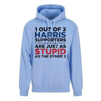 1 Out Of 3 Harris Supporters Stupid Funny Saying Unisex Surf Hoodie