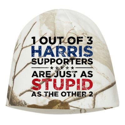 1 Out Of 3 Harris Supporters Stupid Funny Saying Kati - Camo Knit Beanie