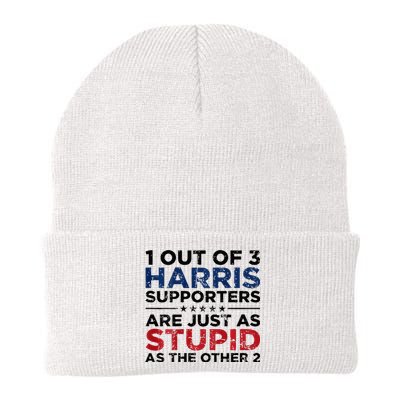 1 Out Of 3 Harris Supporters Stupid Funny Saying Knit Cap Winter Beanie