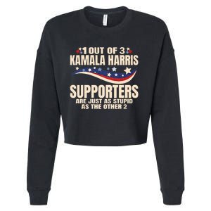 1 Out Of 3 Harris Supporters Stupid Funny Saying Cropped Pullover Crew