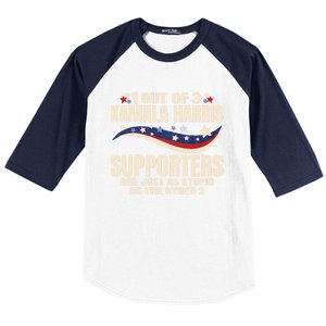 1 Out Of 3 Harris Supporters Stupid Funny Saying Baseball Sleeve Shirt