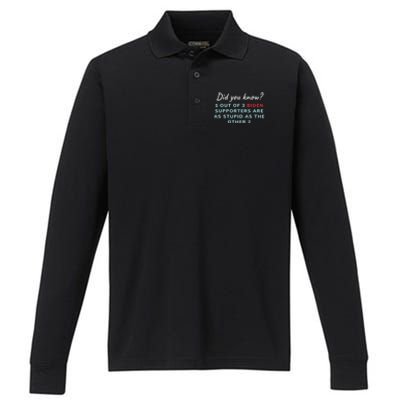 1 Out Of 3 Biden Supporters Performance Long Sleeve Polo