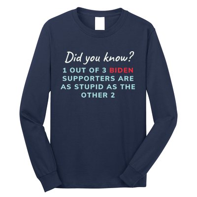 1 Out Of 3 Biden Supporters Long Sleeve Shirt