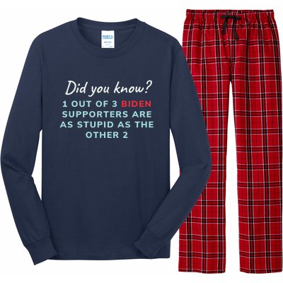 1 Out Of 3 Biden Supporters Long Sleeve Pajama Set