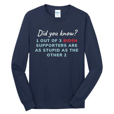 1 Out Of 3 Biden Supporters Tall Long Sleeve T-Shirt