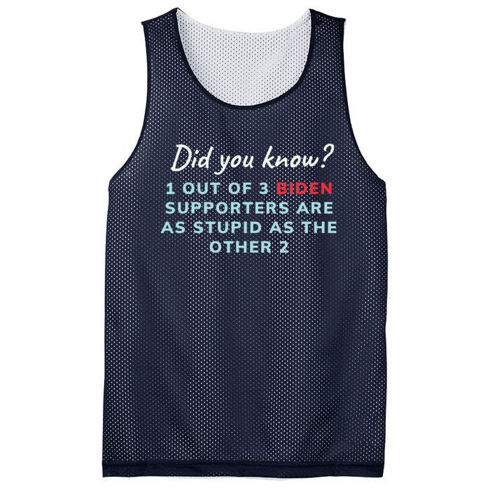 1 Out Of 3 Biden Supporters Mesh Reversible Basketball Jersey Tank