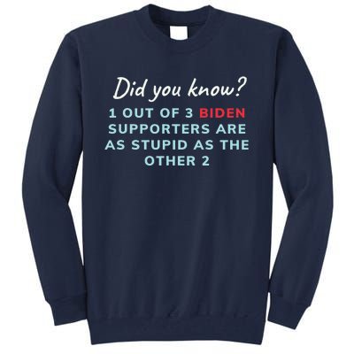 1 Out Of 3 Biden Supporters Tall Sweatshirt