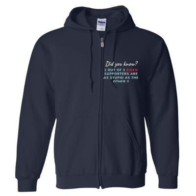 1 Out Of 3 Biden Supporters Full Zip Hoodie