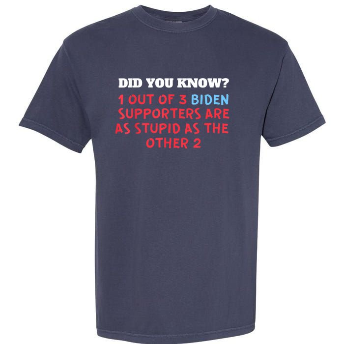 1 Out Of 3 Biden Supporters Are As Stupid As The Other 2 Tee Garment-Dyed Heavyweight T-Shirt